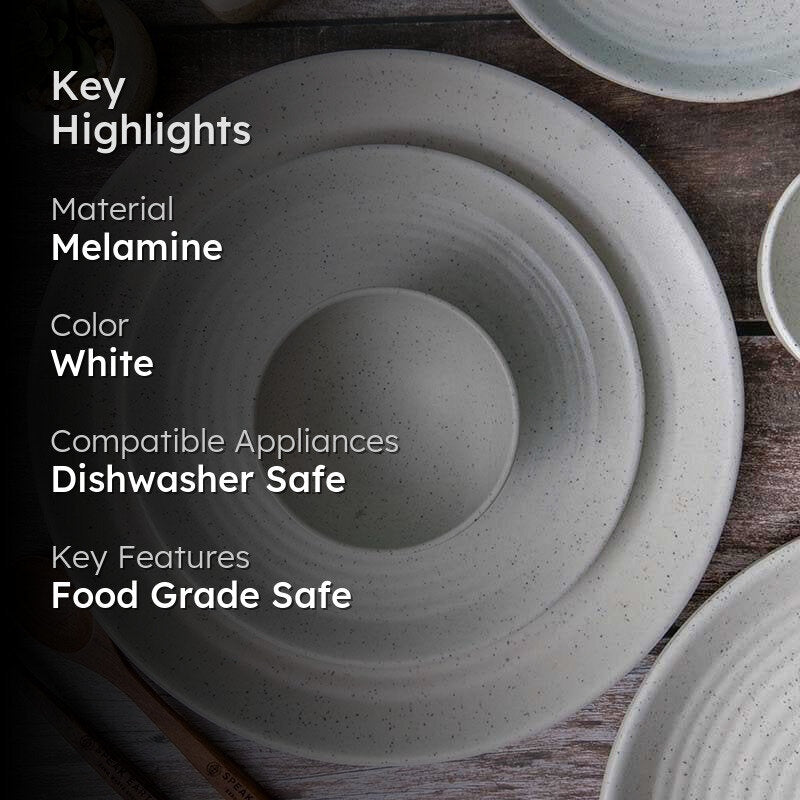 Earthy Attic Dinner Set (White) - 16 Piece Set media 2