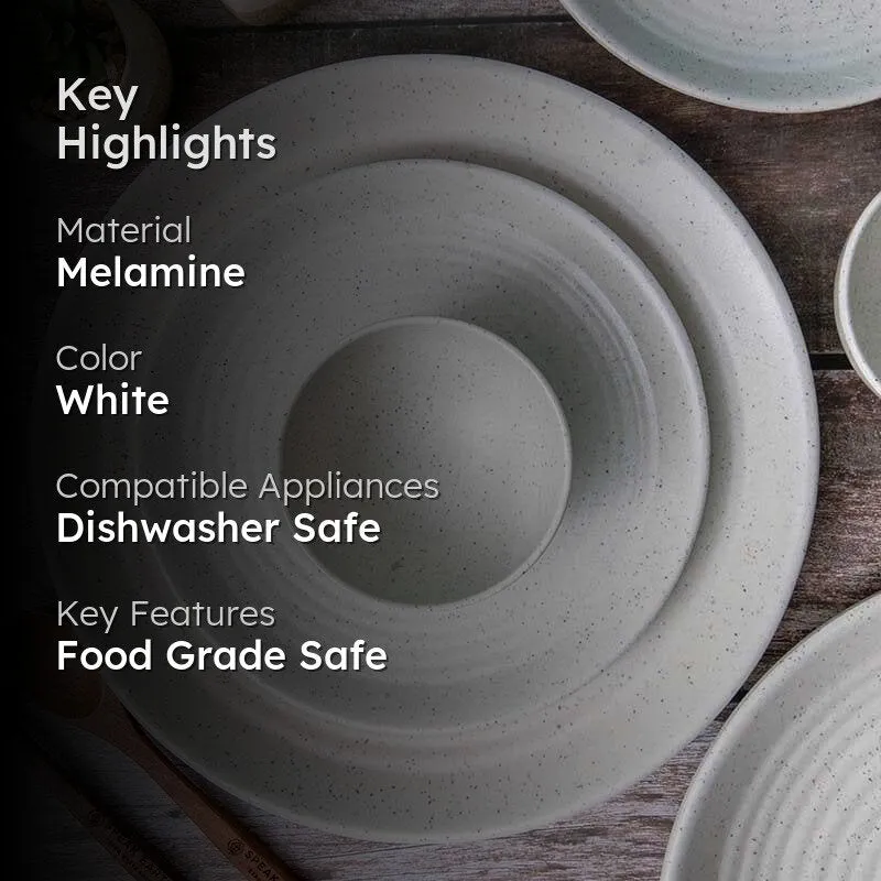 Earthy Attic Dinner Set (White) - 16 Piece Set media 2