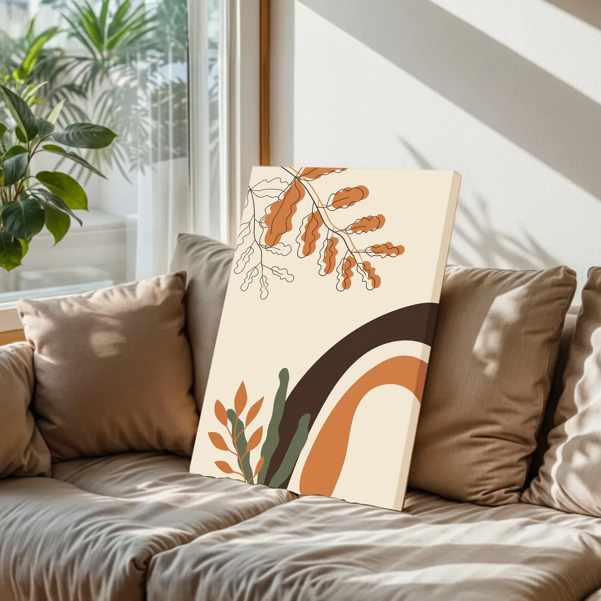 Soft Terra Cotton Canvas Wall Painting media 6