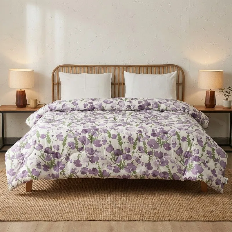 Lavender Bloom Cotton Comforter - 350 GSM - 1