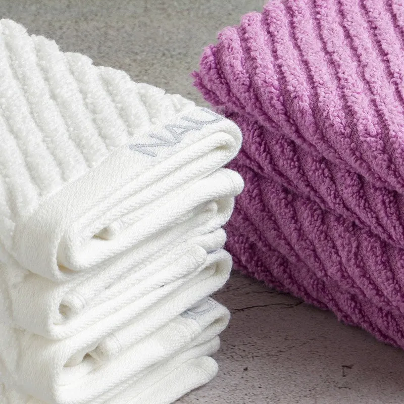 Nautica Riviera Soft Cotton Hand & Face Towel (White & Lilac) - Set Of Eight media 5