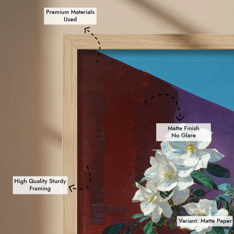 Flora Facet Canvas Wall Painting - Brown Frame media 7