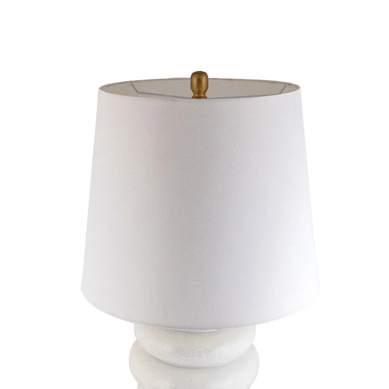 AarviDecor Ariston Designer Fabric Table Lamp - White media 5