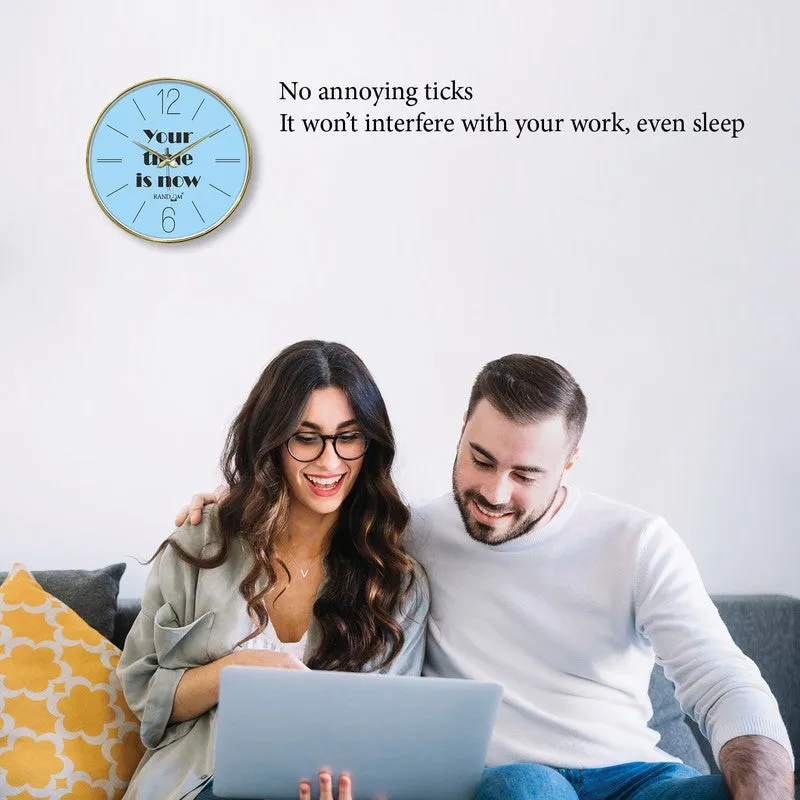 Your Time Is Now Round Analog Wall Clock - Blue media 5