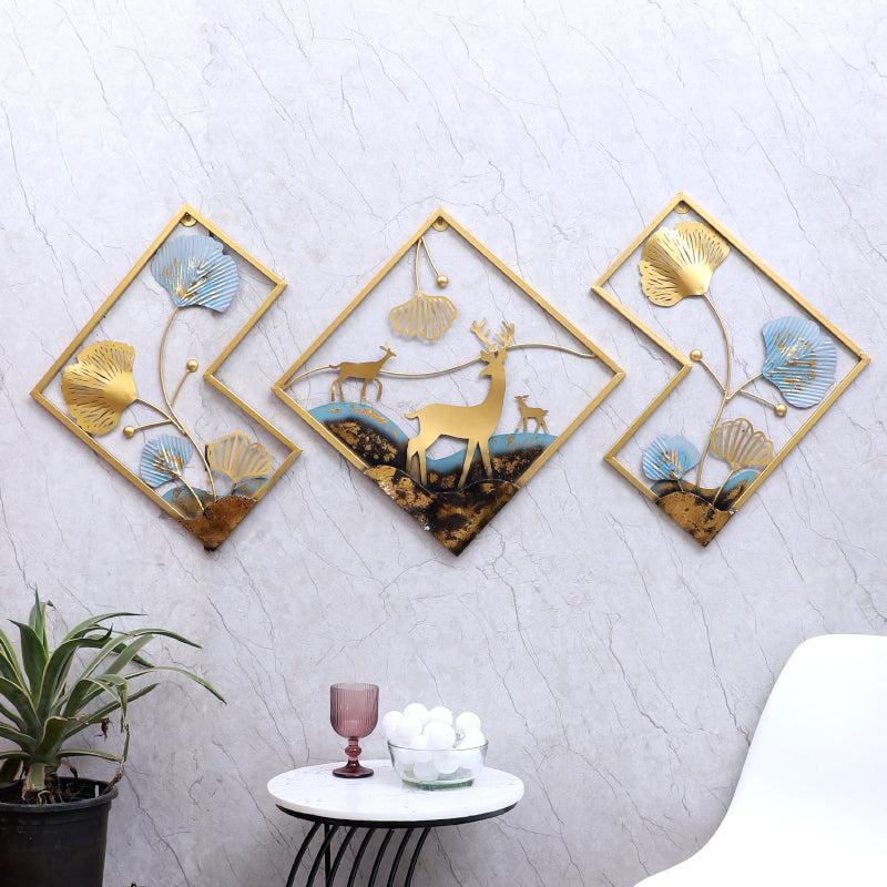 Deer Ethereal Metal Iron Wall Accent - Set Of Three