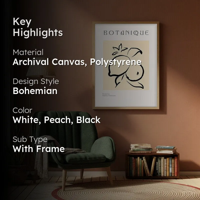 Citrine Canvas Wall Painting With Brown Frame media 2