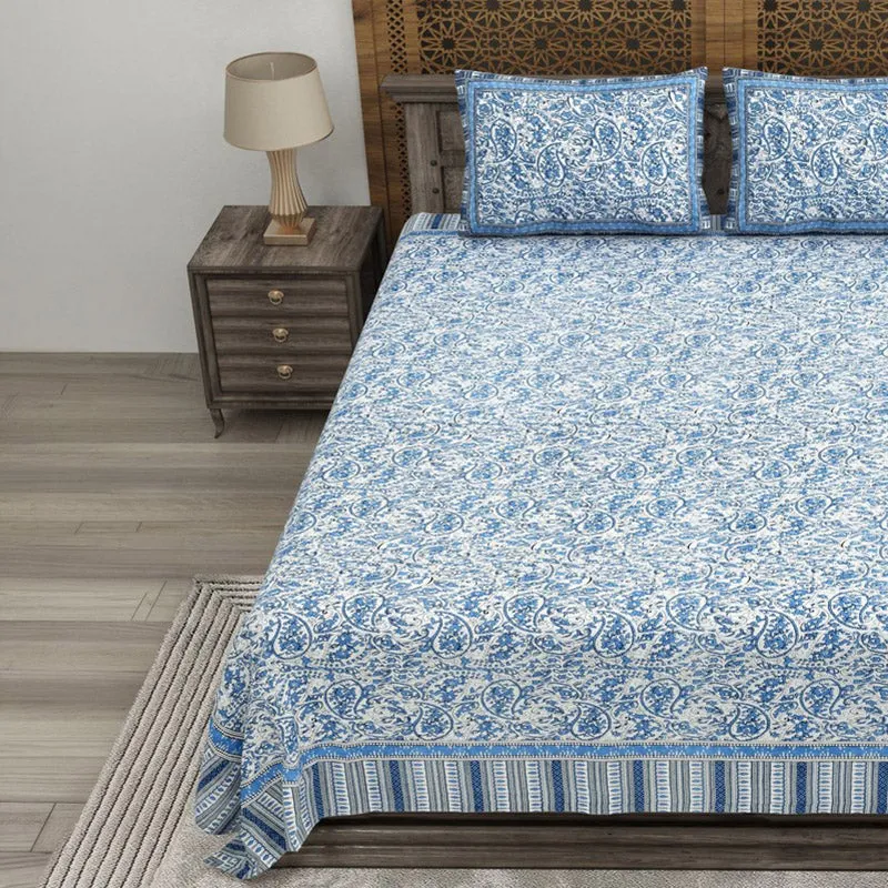 Formix Cotton Bedsheet (Blue) - 240 TC media 3
