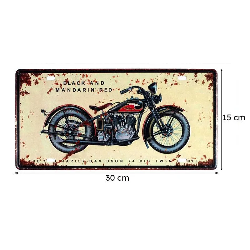 Black And Mandarin Red Motorbike Metal Wall Accent media 8
