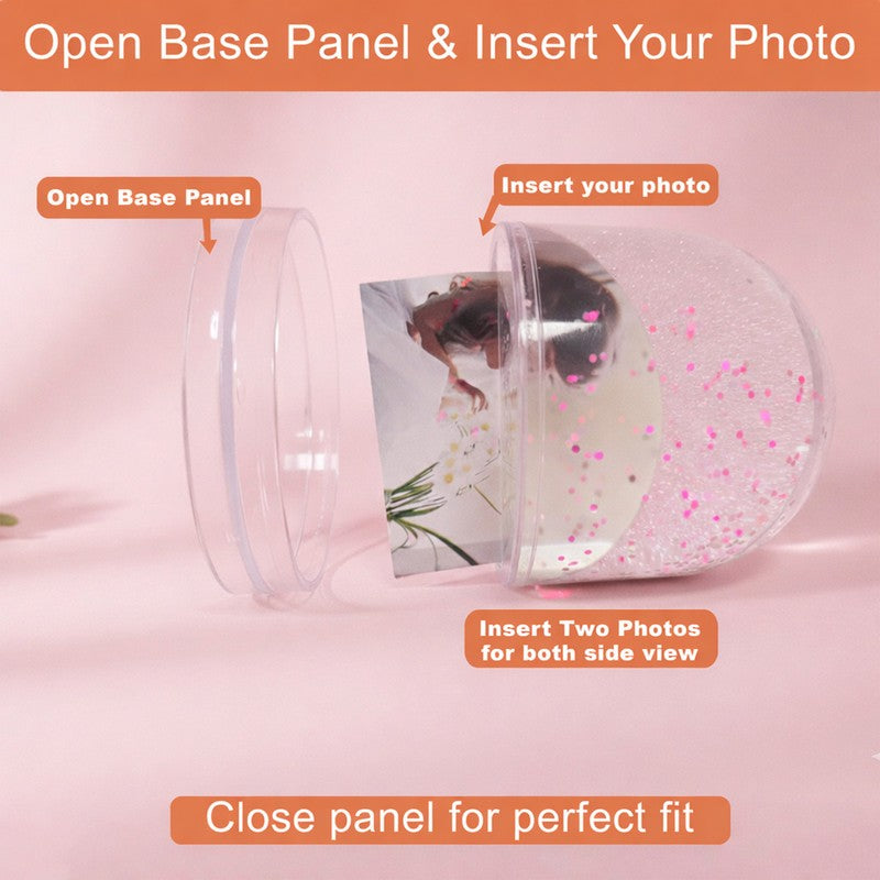Romantic Glitter Dome Acrylic Photo Frame - Pink media 4