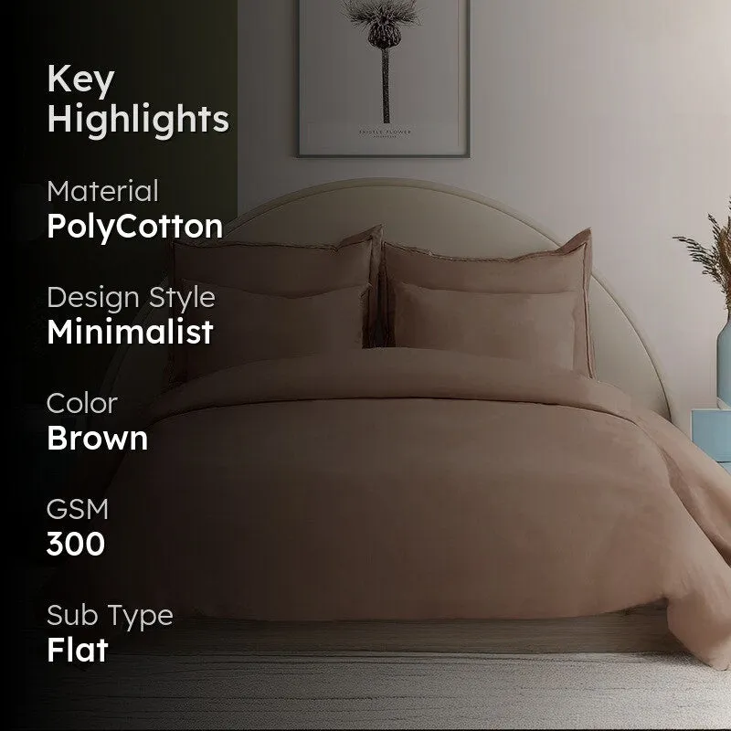 AllureHue Bedsheet (Brown) - 300 GSM media 2