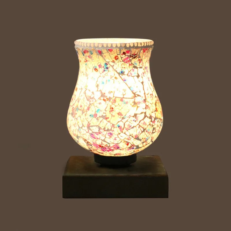 Auraora Mosaic Glass Table Lamp With Wooden Base - Multicolor media 7