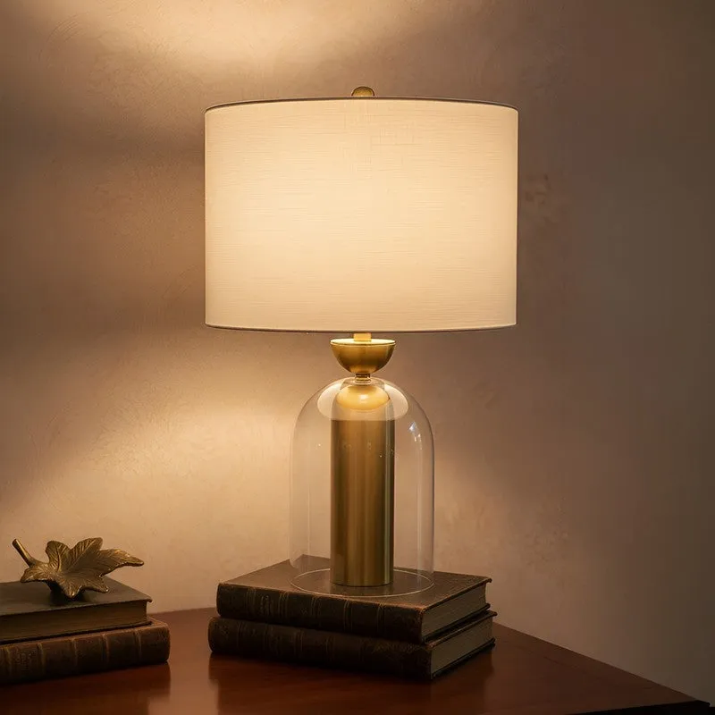 AarviDecor Rockwell Glass Table Lamp - White media 3