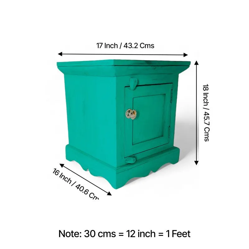 Bverox Sheesham Wooden Side & Bedside Table - Green media 11
