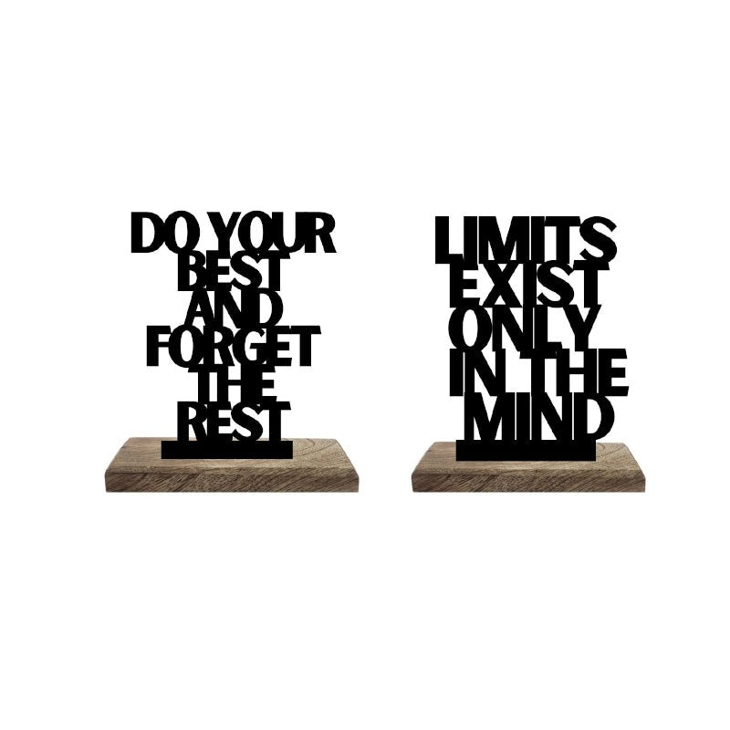 Optimal Mindset Boundless Efforts Typography Showpiece - Set Of Two media 5