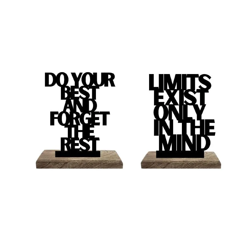 Optimal Mindset Boundless Efforts Typography Showpiece - Set Of Two media 5