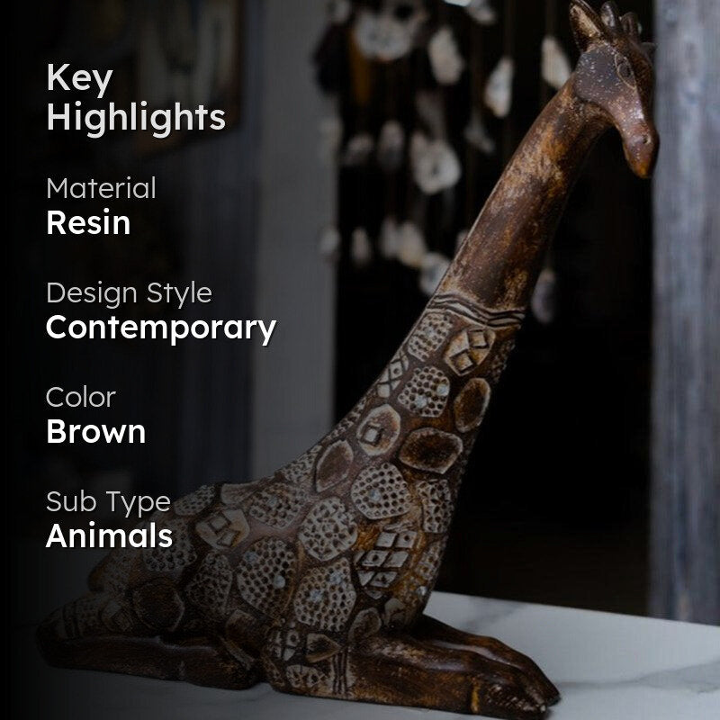Giraffe Of Savannah Resin Showpiece media 2