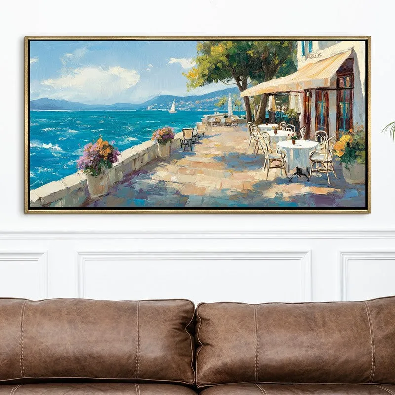 Mediterranean Morning Canvas Wall Painting With Frame media 4