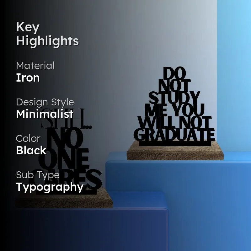 Silent Disregard Typography Showpiece - Set Of Two media 2