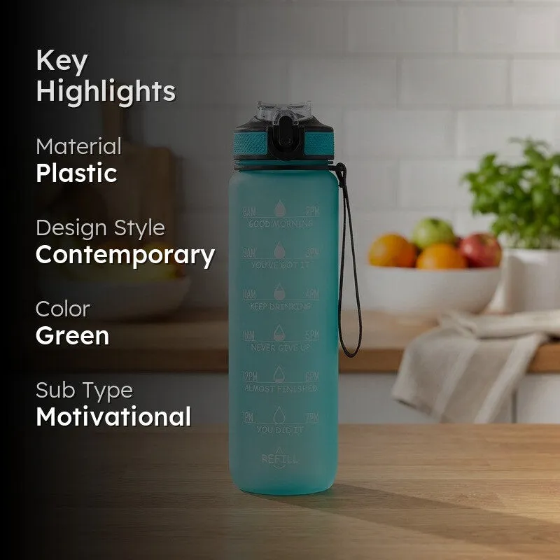 Solara Sportiq Plastic Water Bottle (1000 mL) - Green media 2