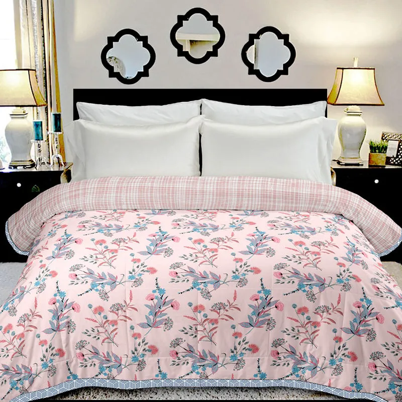 Phiranga Floral Cotton Dohar (Pink) - 210 TC media 1