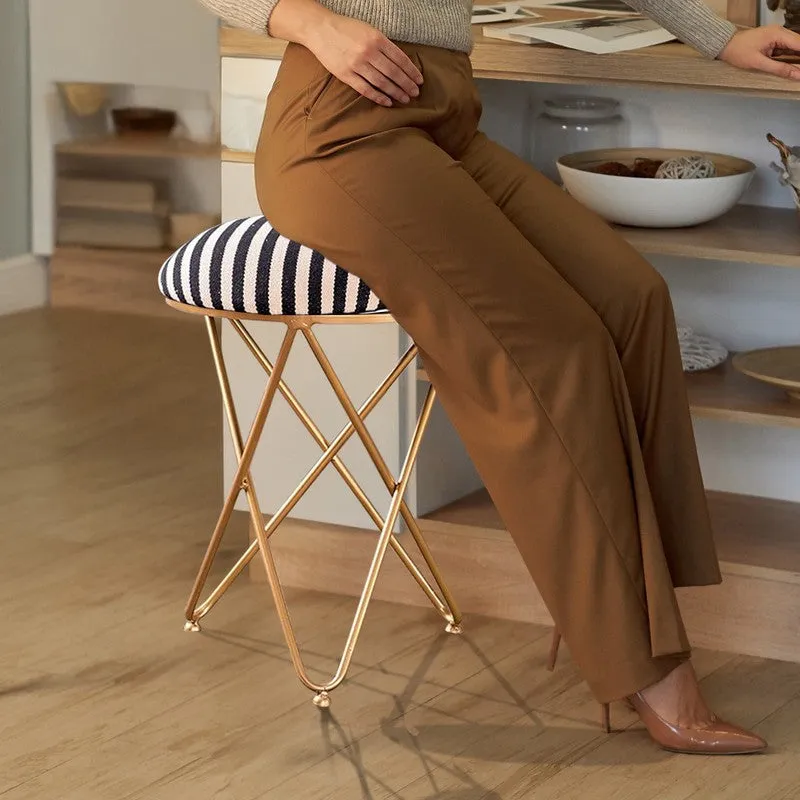 Jada Velvet Stool - Black & White media 3