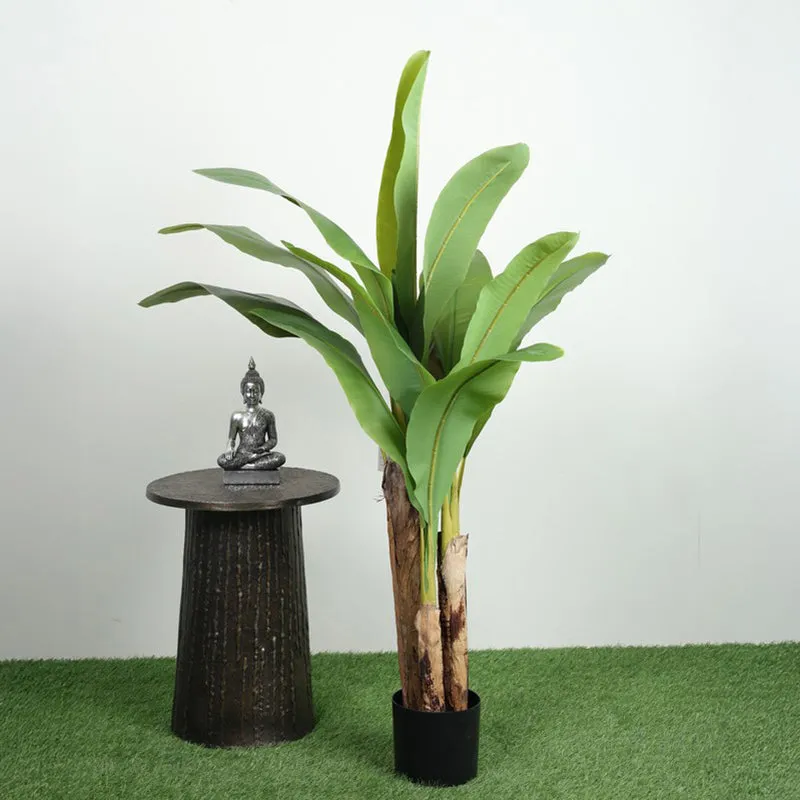 Artificial Banana Plant With Black Fiber Pot - 3.9 Feet media 4