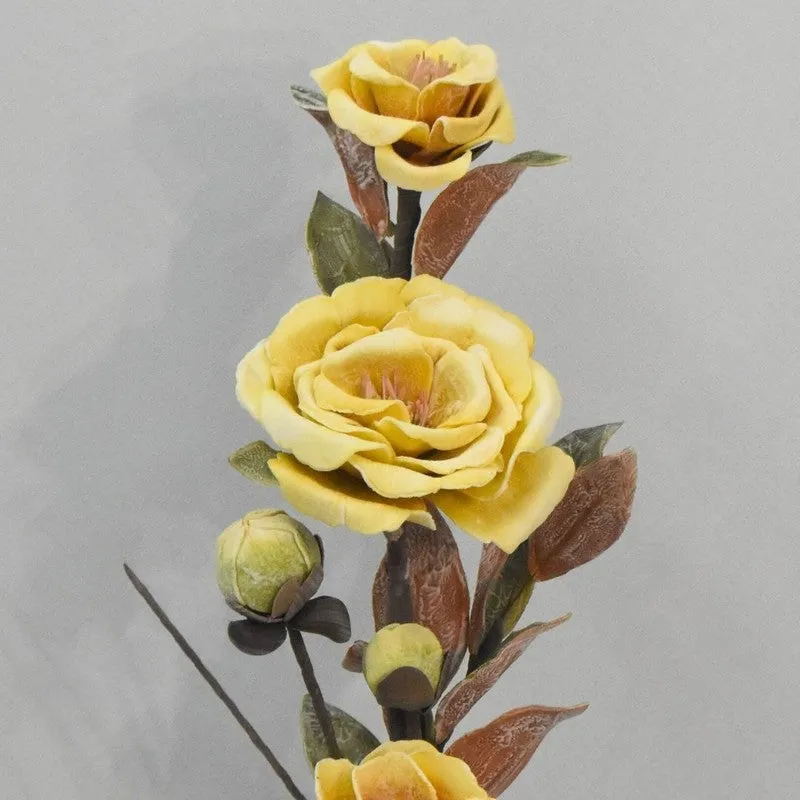 Magnolia Bloom Crafted Artificial Flower - Yellow media 5