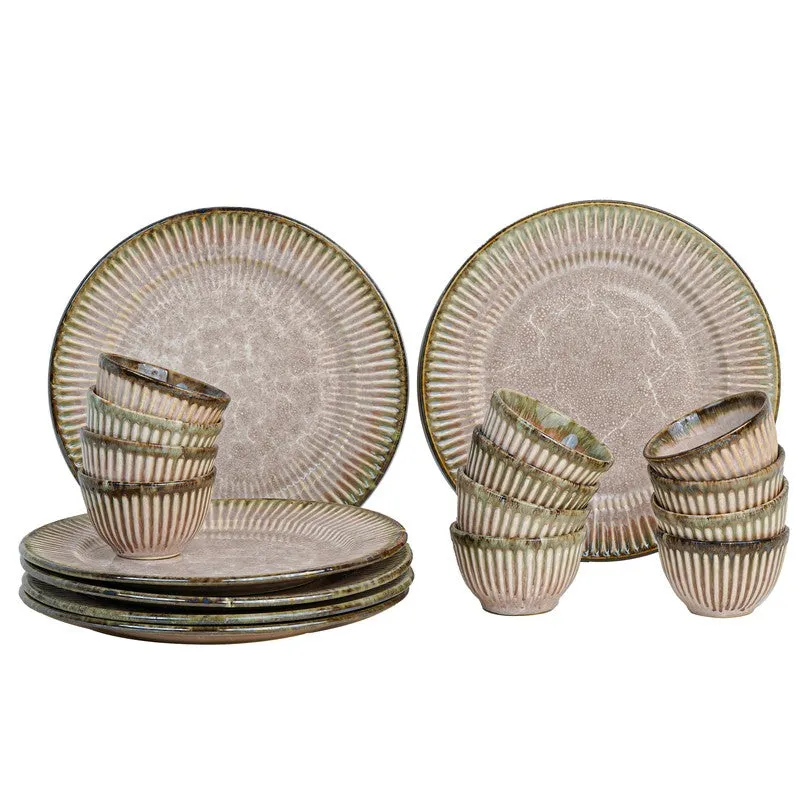 Rustic Pink Ceramic Dinner Set - 18 Piece Set media 3