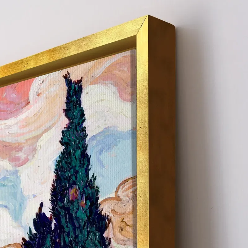 Cypress Silhouette Canvas Wall Painting With Frame media 8