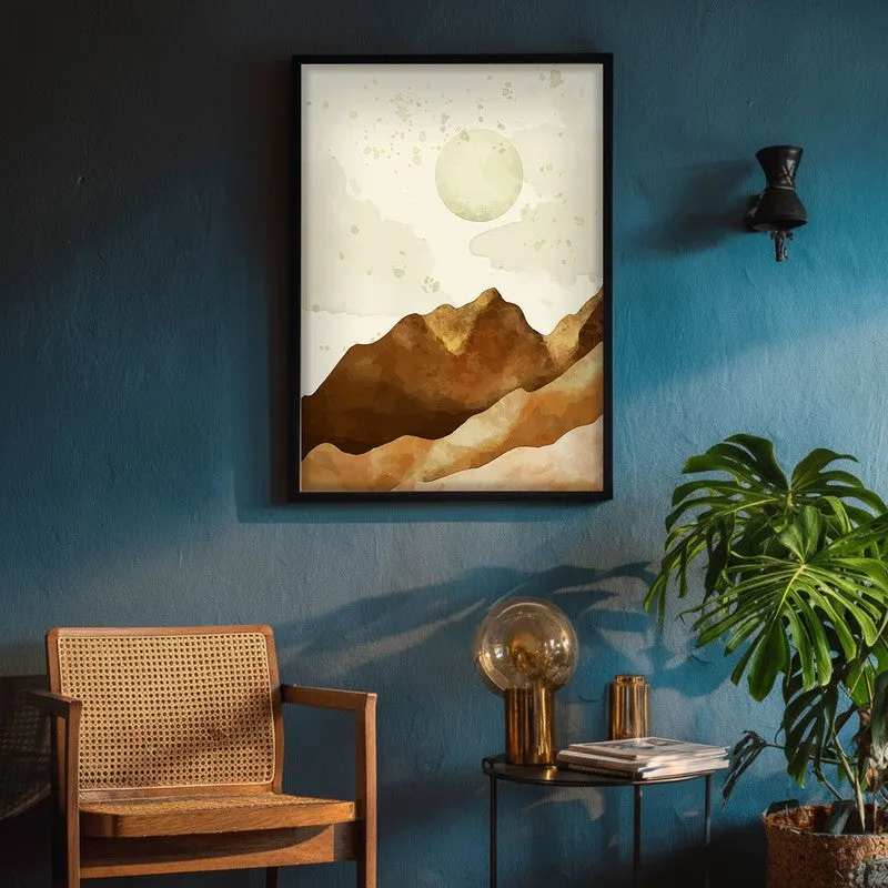 Moonlit Desert Peaks Archival Paper Wall Art With Frame media 4