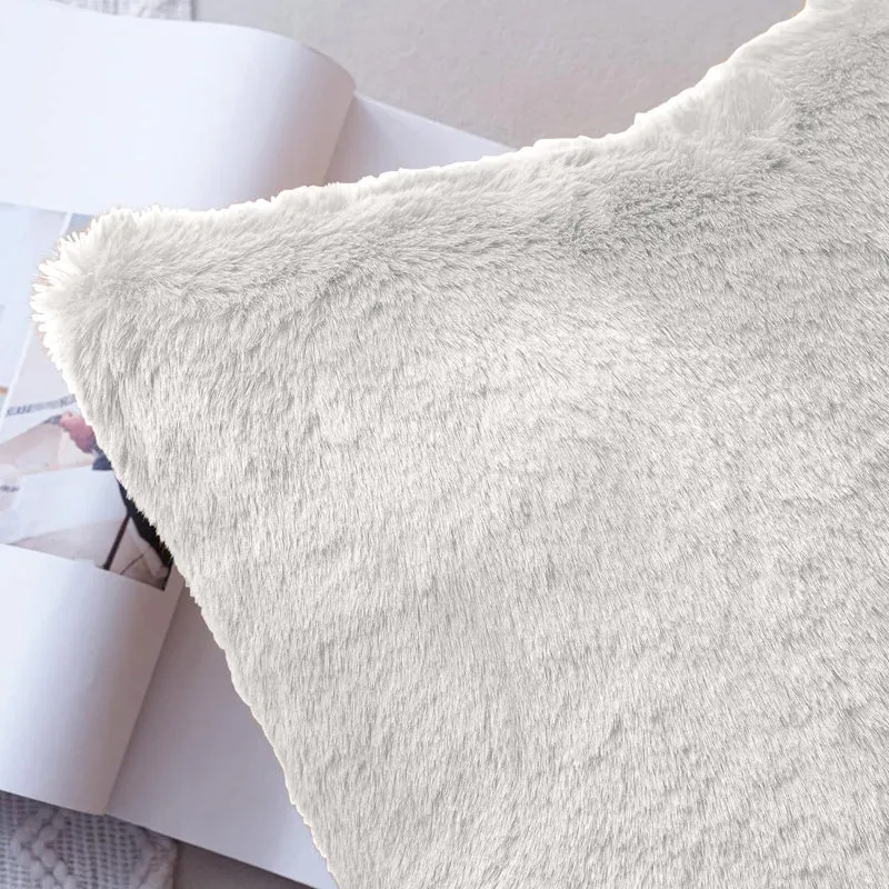 Fur Dual Cushion Cover Set (White) - Set Of Two media 6