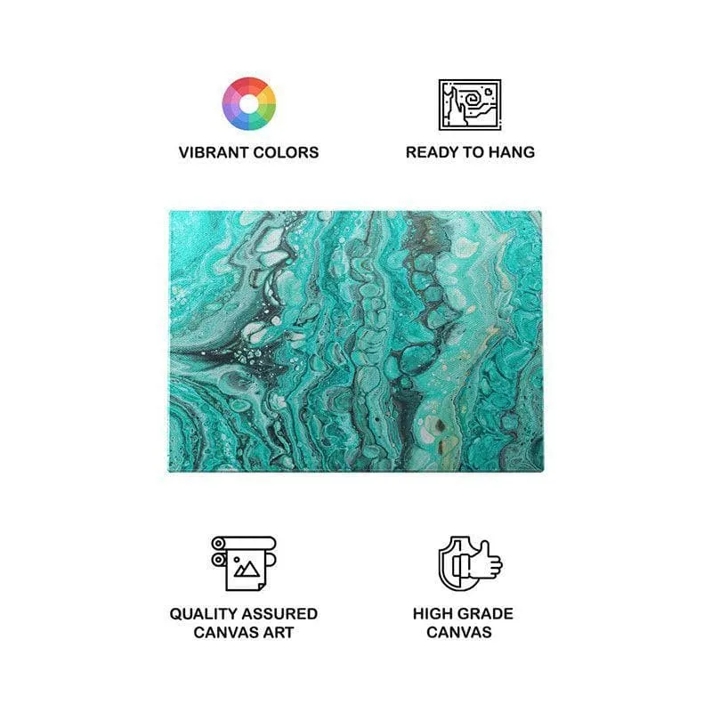 Turquoise Fluid Canvas Wall Painting - Gallery Wrap media 4