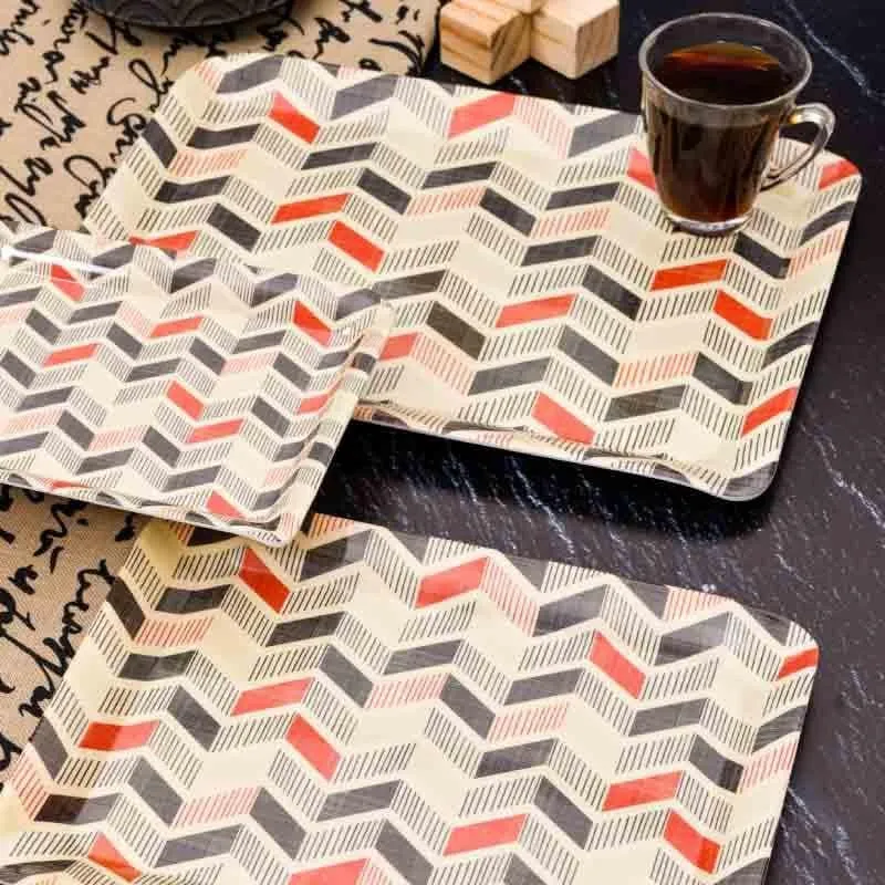 Mosaic Melamine Tray - Set of Three media 1