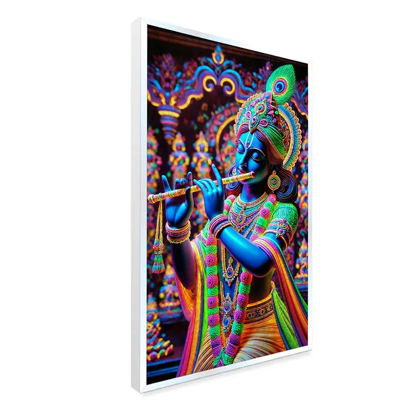 Cosmic Krishna Canvas Wall Painting media 4