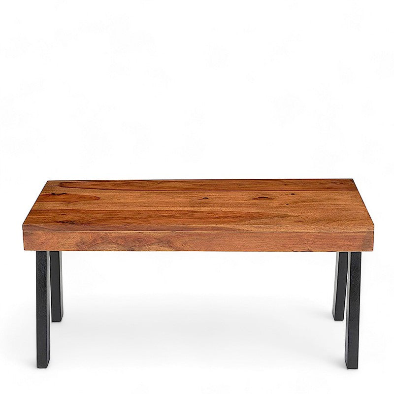 Xexon Sheesham Wooden Center Table - Light Brown media 5