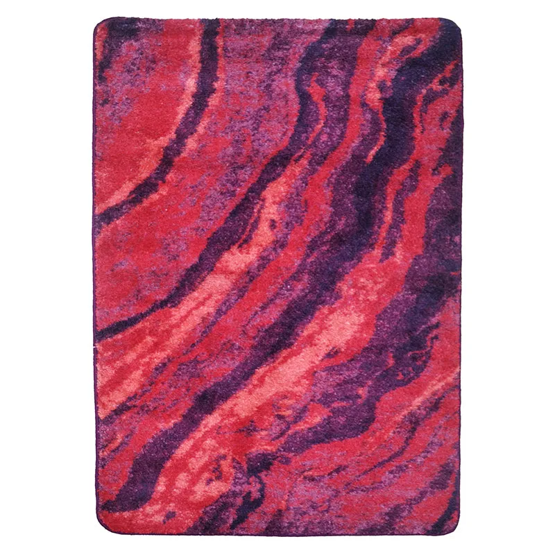 Brenna Abstract Micro Fiber Area Rug - Purple & Orange media 1