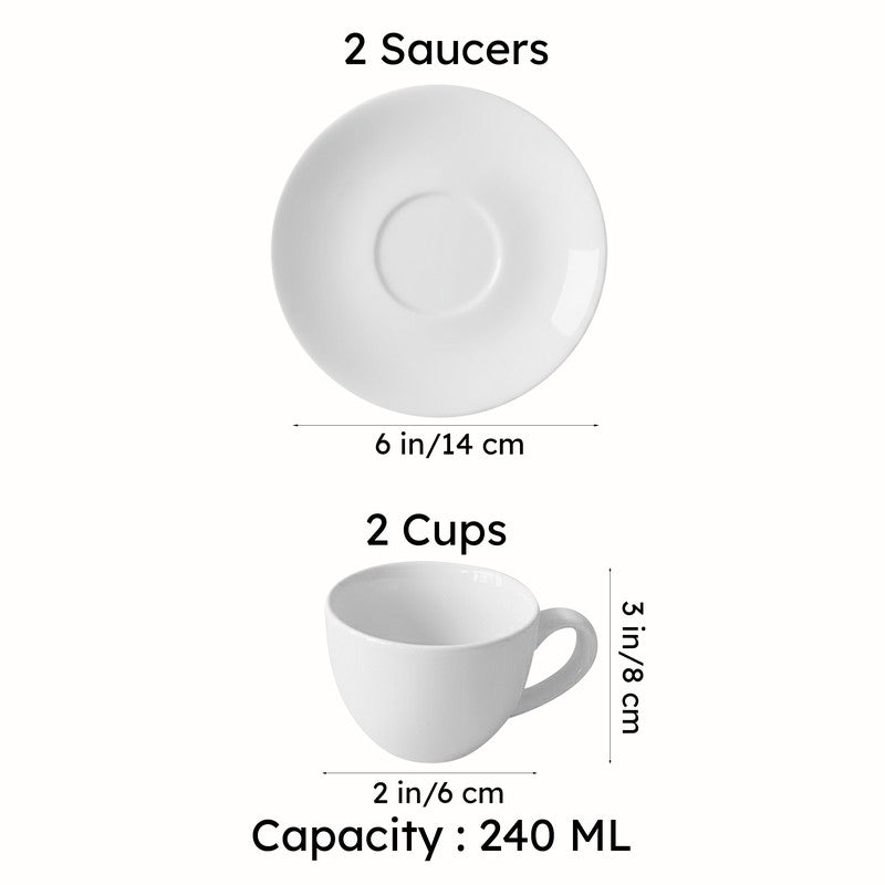 Blue Petal Cup & Saucer (240 mL Each) - Set of Two media 6