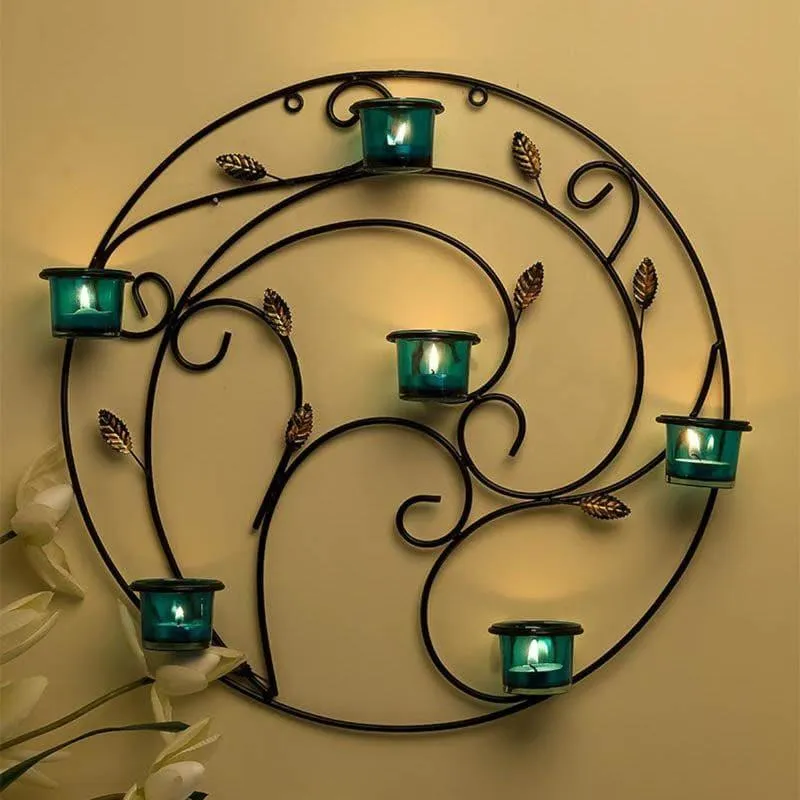 Spiral Twig Candle Holder - Teal media 1
