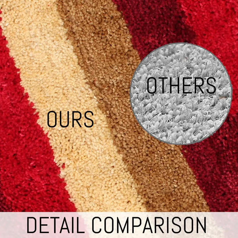 Jericho Luxe Bath Mat - Red, Beige media 6
