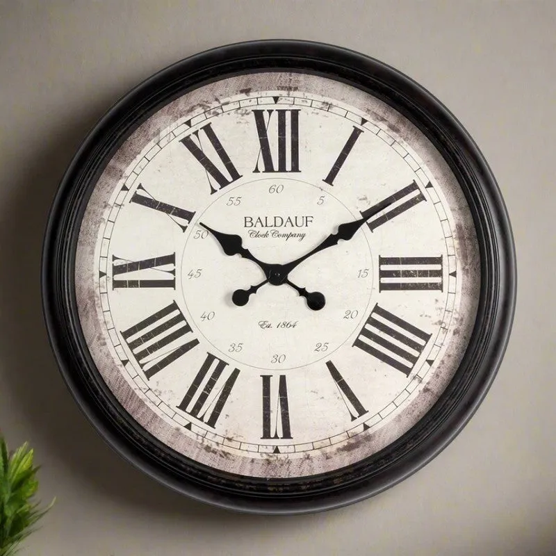 V Round Wall Clock - Black & White media 3