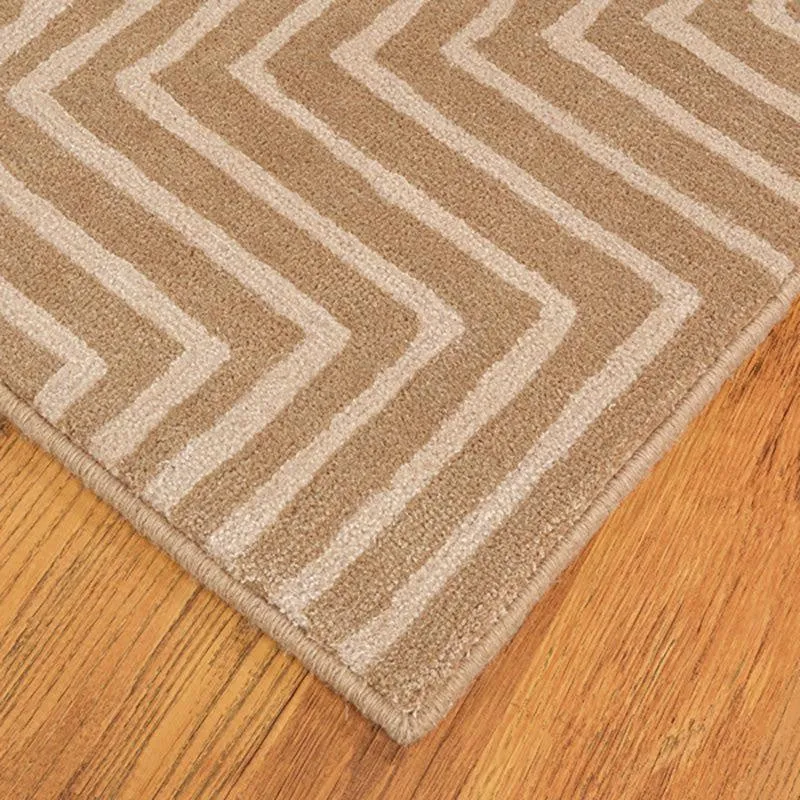 Denethor Hand Tufted Geometric Wool & Nylon Carpet - Beige media 7