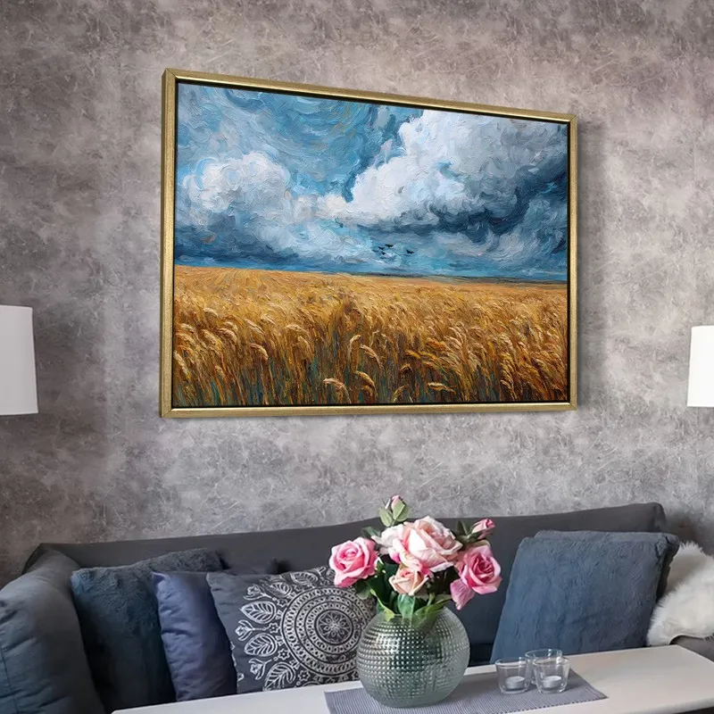 Rolling Grain Canvas Wall Painting With Frame media 6