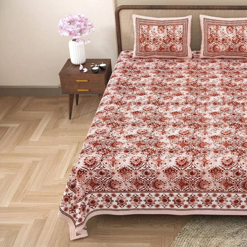 Loomet Cotton Bedsheet (Pink) - 240 TC media 4