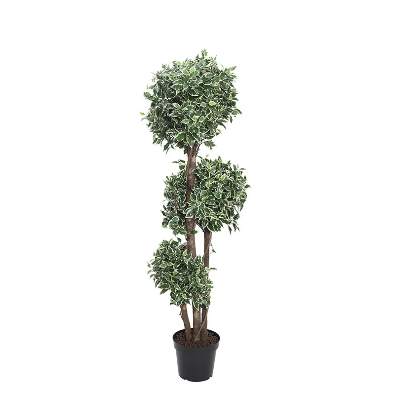 Green Code Artificial Plant With Black Plastic Pot - 5 Feet media 5