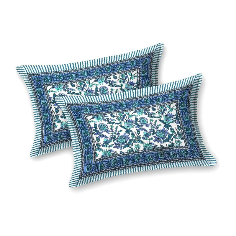 Styleza Cotton Bedsheet (Blue,Green) - 240 TC media 4