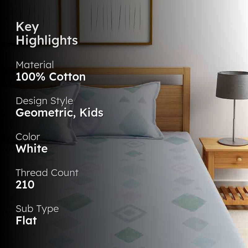 Faint Rhombi Cotton Bedsheet - 210 TC media 2