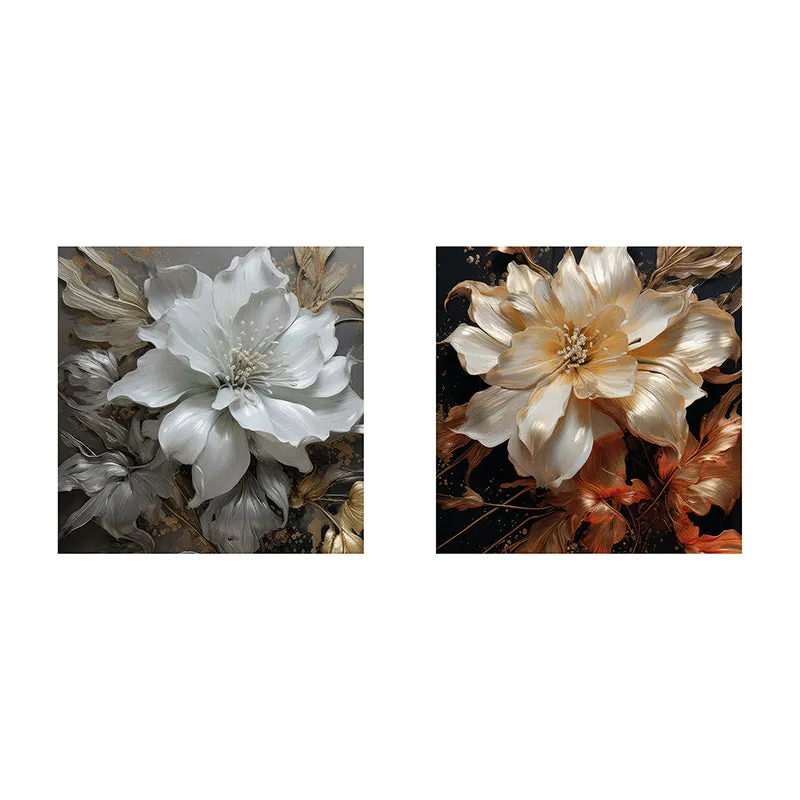 Luminous Flower Canvas Wall Art - Set Of Two media 3