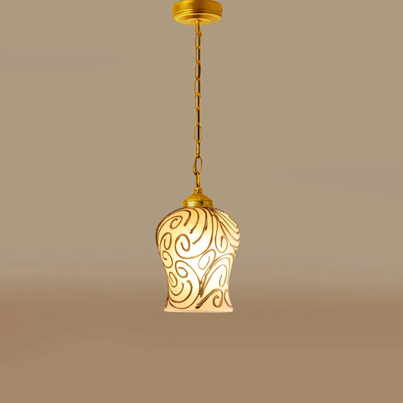 Mosaic Swirl Metal & Glass Ceiling Lamp media 5