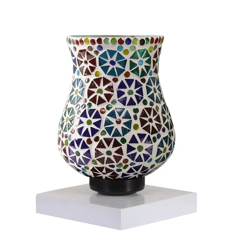 Lumera Mosaic Glass Table Lamp With Wooden Base - Multicolor media 6