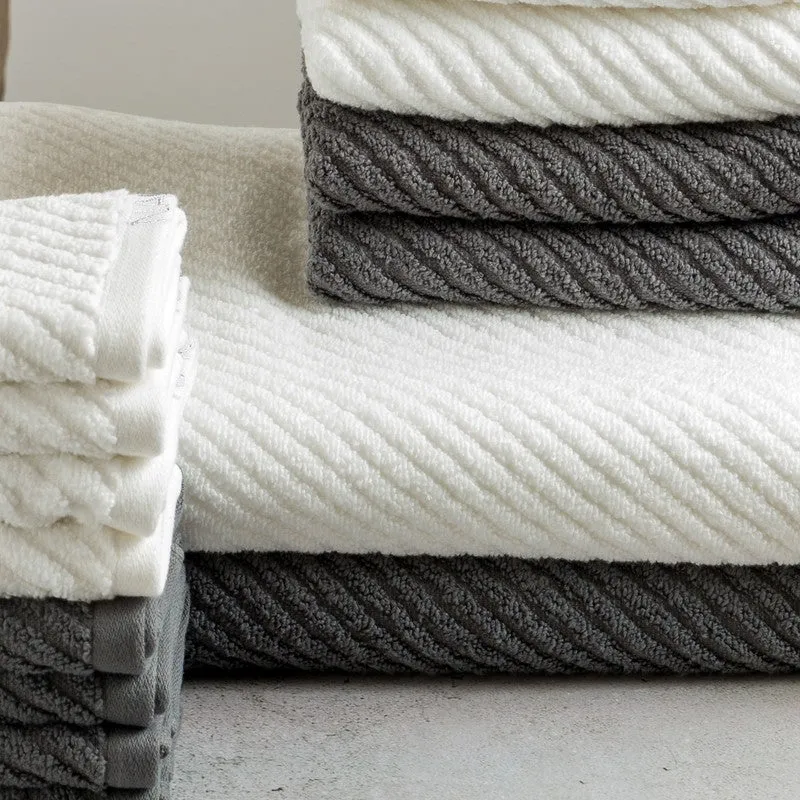 Nautica Riviera Soft Cotton Towel Set (White & Dark Grey) - Fourteen Piece Set media 5